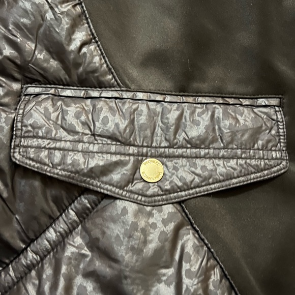 Michael Kors Womens Down Puffer Coat, Black w/leopard Print Size 2XL RN 79675 - Picture 8 of 15